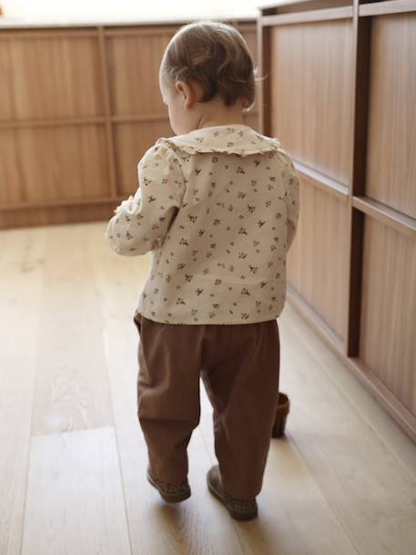 Blouse bébé imprimée en velours vanille 6 - vertbaudet enfant 