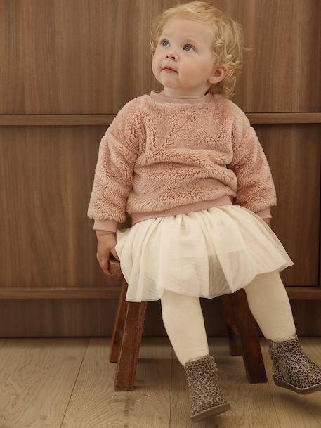 Ensemble bébé sweat-shirt + jupon rose poudré 2 - vertbaudet enfant 