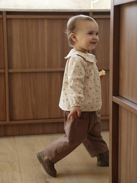 Blouse bébé imprimée en velours vanille 7 - vertbaudet enfant 