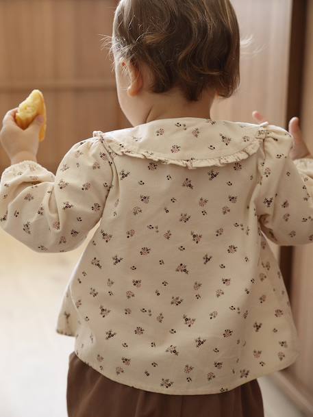 Blouse bébé imprimée en velours vanille 5 - vertbaudet enfant 