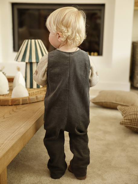 Combinaison bébé en velours côtelé anthracite 9 - vertbaudet enfant 