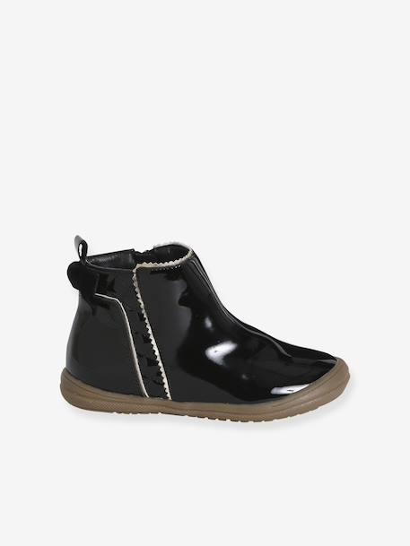 Bottines enfant fille synthétique zippées marron+noir 8 - vertbaudet enfant 