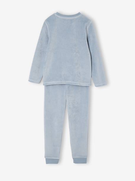 Lot 2 pyjamas garçon velours animaux polaires bleu ciel 10 - vertbaudet enfant 