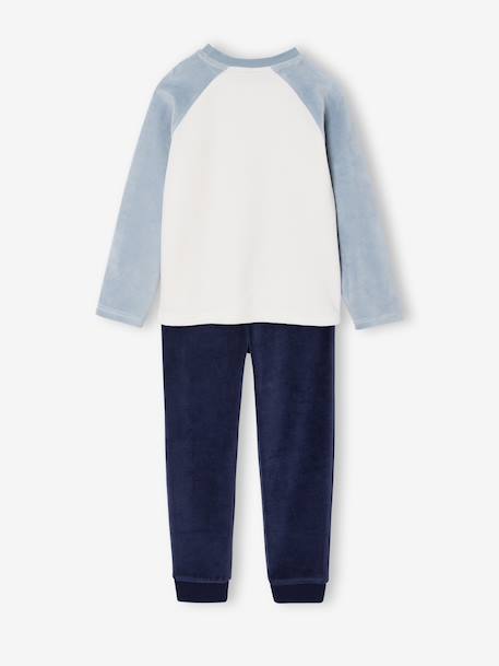 Lot 2 pyjamas garçon velours animaux polaires bleu ciel 9 - vertbaudet enfant 