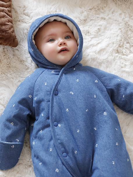 Combipilote naissance en denim imprimé  - vertbaudet enfant
