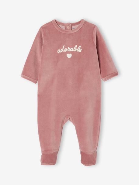 Lot de 3 pyjamas bébé mixtes en velours Lot cappuccino+rose 9 - vertbaudet enfant 
