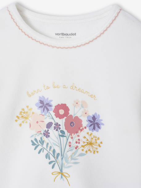 Lot de 2 pyjamas fille velours fleurs écru 8 - vertbaudet enfant 