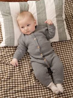-Combinaison naissance en tricot texturé