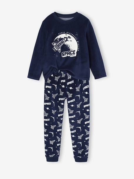 Pyjama garçon velours fusée marine 1 - vertbaudet enfant 