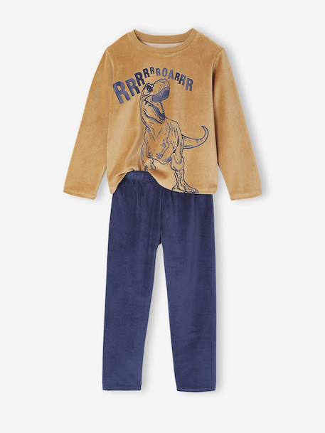 Lot de 2 pyjamas garçon velours Dino caramel 2 - vertbaudet enfant 
