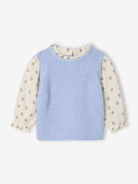 Pull 2 en 1 bébé bleu ciel 1 - vertbaudet enfant 