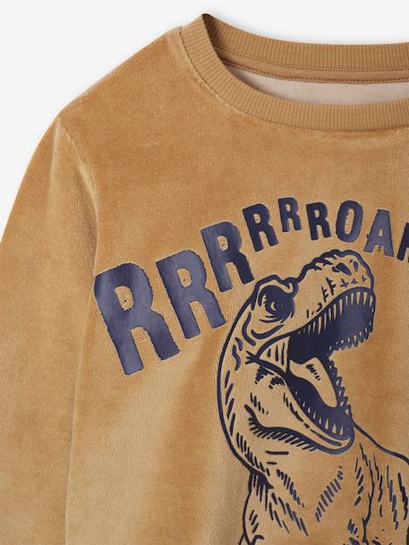 Lot de 2 pyjamas garçon velours Dino caramel 6 - vertbaudet enfant 