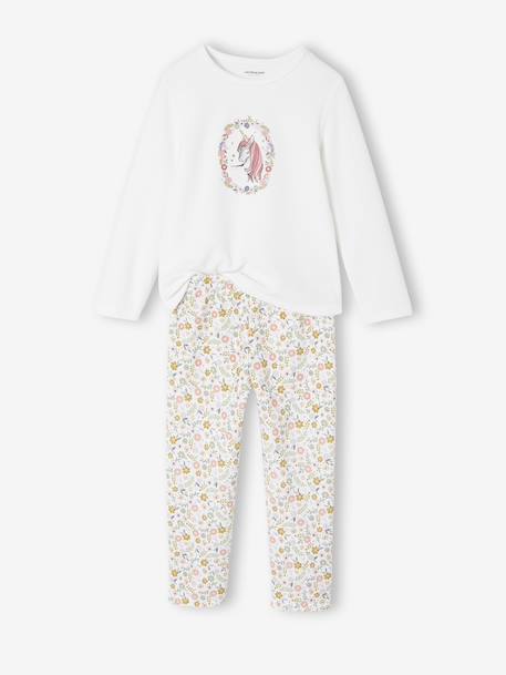 Lot de 2 pyjamas fille velours licorne écru 2 - vertbaudet enfant 