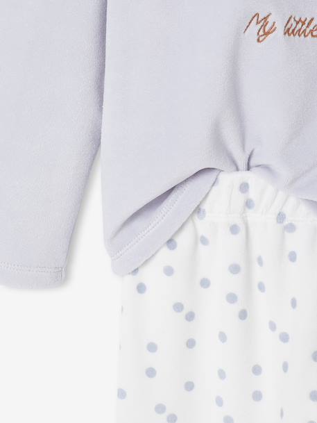 Pyjama fille velours lapin bleu ciel 5 - vertbaudet enfant 