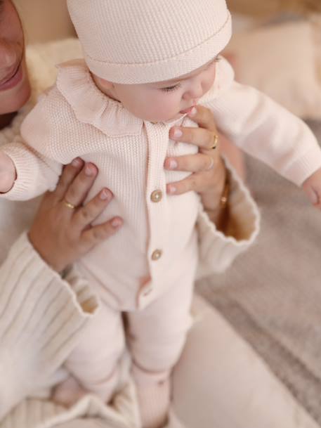 Ensemble naissance combinaison et bonnet rose 2 - vertbaudet enfant 