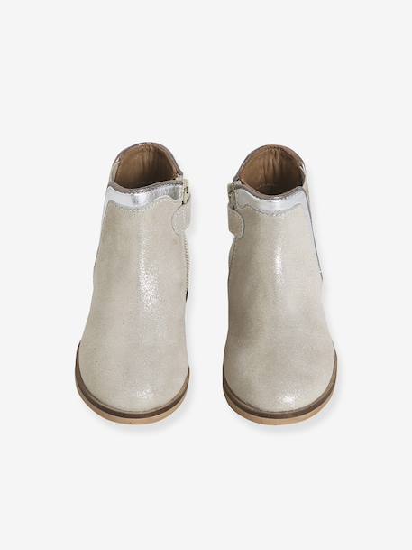 Boots enfant fille cuir zippées marine+noir+or 13 - vertbaudet enfant 