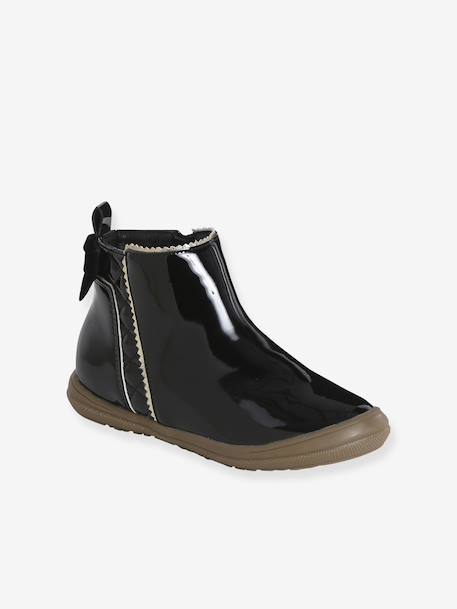 Bottines enfant fille synthétique zippées marron+noir 7 - vertbaudet enfant 