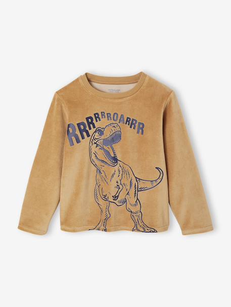 Lot de 2 pyjamas garçon velours Dino caramel 4 - vertbaudet enfant 