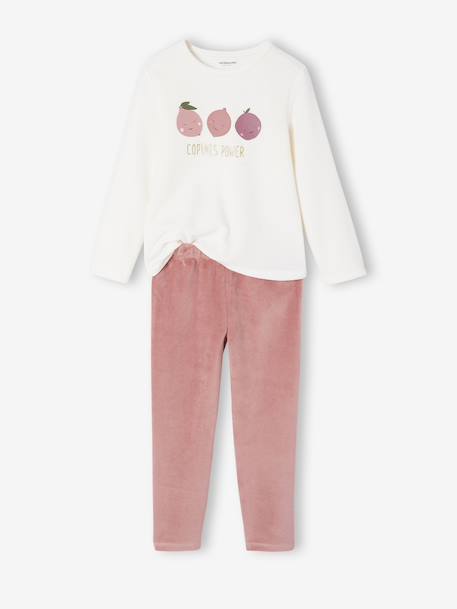 Lot de 2 pyjamas fille velours fruits écru 2 - vertbaudet enfant 