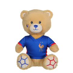Jouet-Peluche FFF Equipe de France de football, ours maillot 24 cm