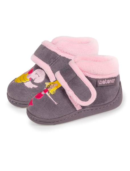 Chaussons bottillons ,fermeture à scratch, semelle antidérapante Gris foncé 6 - vertbaudet enfant 