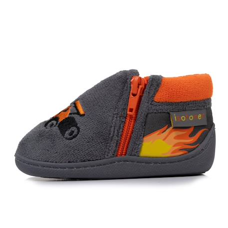 Chaussons bottillons à zip, faciles à enfiler, bon maintien du pied, semelle antidérapante Gris 3 - vertbaudet enfant 