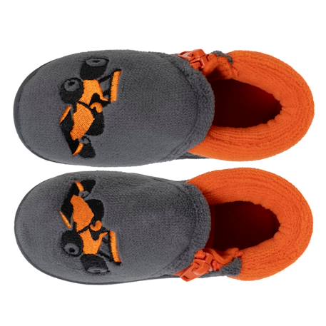 Chaussons bottillons à zip, faciles à enfiler, bon maintien du pied, semelle antidérapante Gris 2 - vertbaudet enfant 