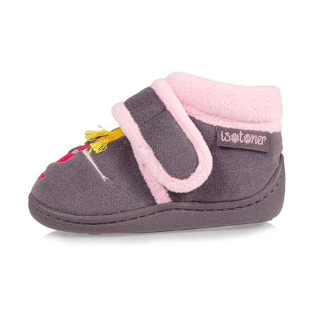 Chaussons bottillons ,fermeture à scratch, semelle antidérapante Gris foncé 3 - vertbaudet enfant 