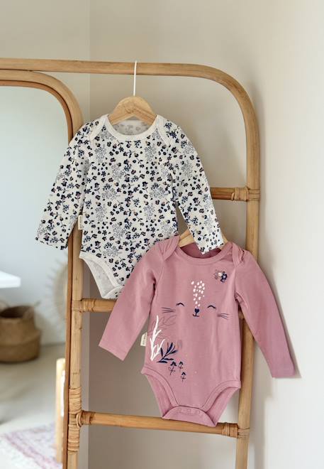 Lot de 2 bodies bébé manches longues céleste Rose 1 - vertbaudet enfant 