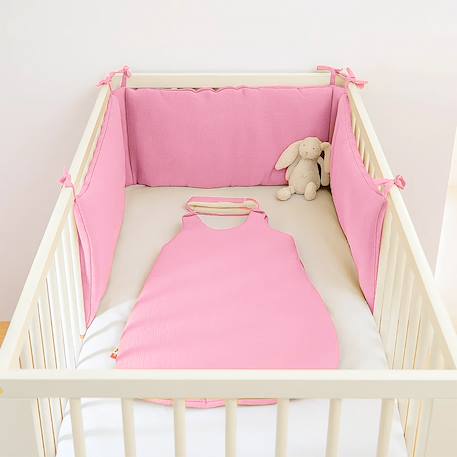 Tour de lit en coton bio Blanc+Fraise+Honey+Rose+Vert 21 - vertbaudet enfant 
