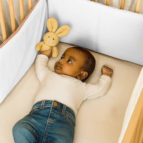 Tour de lit en coton bio Blanc+Fraise+Honey+Rose+Vert 5 - vertbaudet enfant 