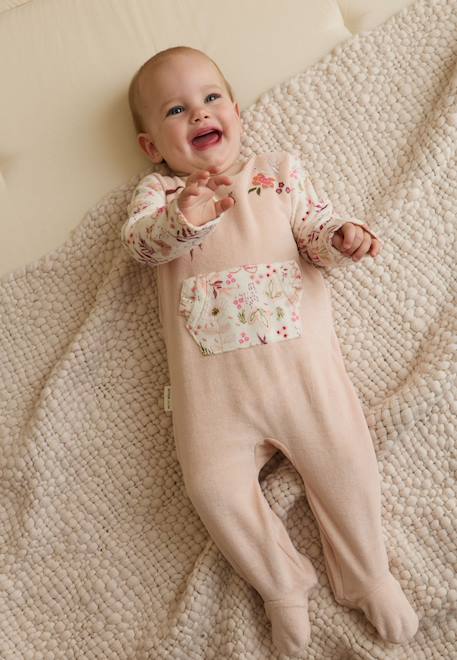 Pyjama bébé en velours manouk Rose 1 - vertbaudet enfant 