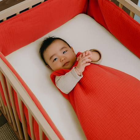 Tour de lit en coton bio Blanc+Fraise+Honey+Rose+Vert 8 - vertbaudet enfant 