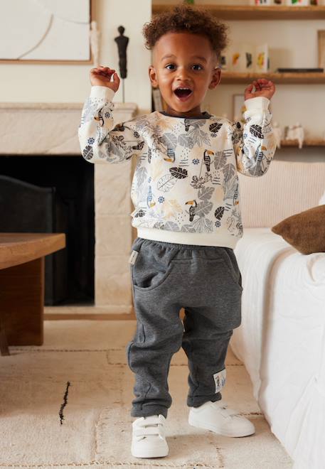 Ensemble sweat et pantalon en molleton touctouc Gris 1 - vertbaudet enfant 