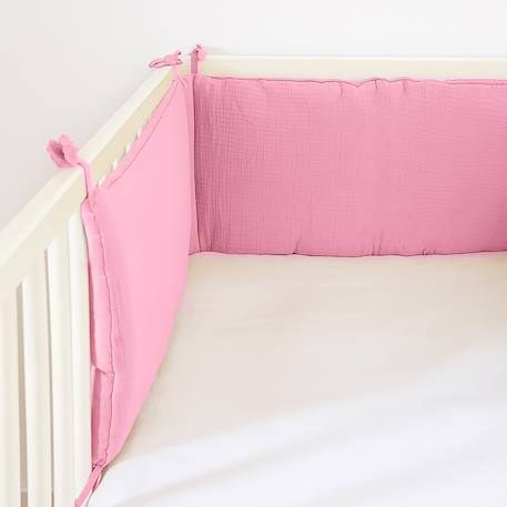 Tour de lit en coton bio Blanc+Fraise+Honey+Rose+Vert 19 - vertbaudet enfant 