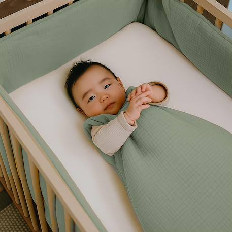 Tour de lit en coton bio Blanc+Fraise+Honey+Rose+Vert 28 - vertbaudet enfant 
