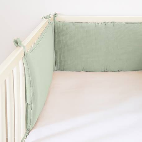 Tour de lit en coton bio Blanc+Fraise+Honey+Rose+Vert 25 - vertbaudet enfant 