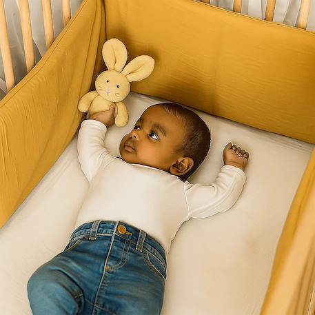 Tour de lit en coton bio Blanc+Fraise+Honey+Rose+Vert 18 - vertbaudet enfant 