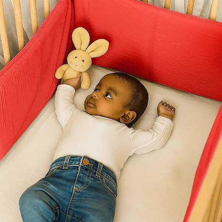 Tour de lit en coton bio Blanc+Fraise+Honey+Rose+Vert 10 - vertbaudet enfant 