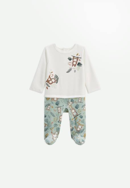 Pyjama bébé en velours cache-cache Vert 1 - vertbaudet enfant 