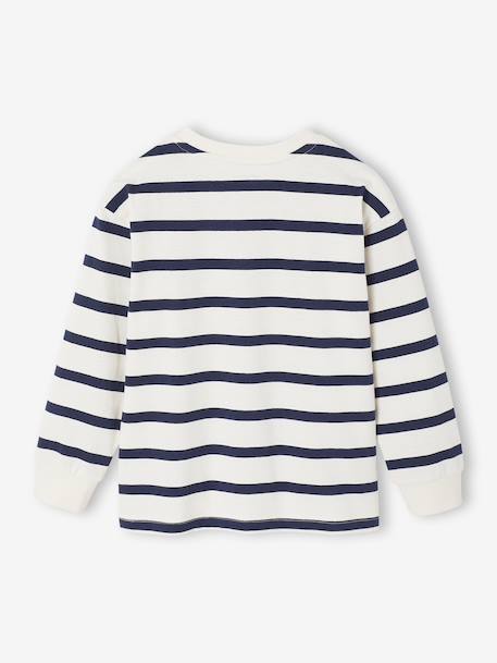Tee-shirt rayé manches longues garçon bleu nuit+écru 9 - vertbaudet enfant 