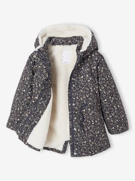 Parka fille à capuche romantique marine+vert 6 - vertbaudet enfant 