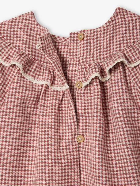 Robe naissance en flanelle motif vichy écru 3 - vertbaudet enfant 
