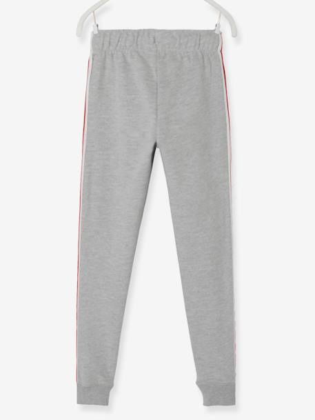Pantalon de sport garçon à bandes côtés rayées gris clair chiné 3 - vertbaudet enfant 