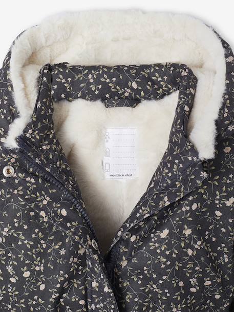 Parka fille à capuche romantique marine+vert 8 - vertbaudet enfant 