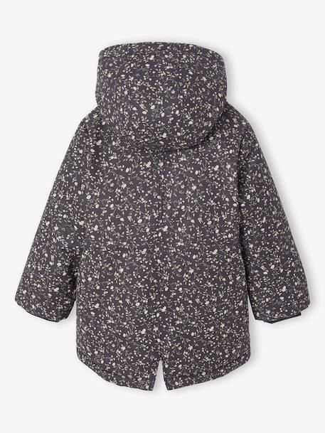 Parka fille à capuche romantique marine+vert 7 - vertbaudet enfant 