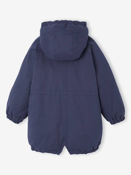 Parka fille à capuche doublée imitation fourrure bois de rose+camel+marine+noir+prune+vert foncé 18 - vertbaudet enfant 