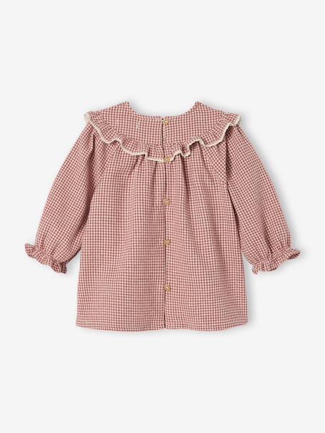 Robe naissance en flanelle motif vichy écru 2 - vertbaudet enfant 