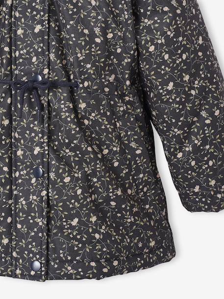 Parka fille à capuche romantique marine+vert 9 - vertbaudet enfant 