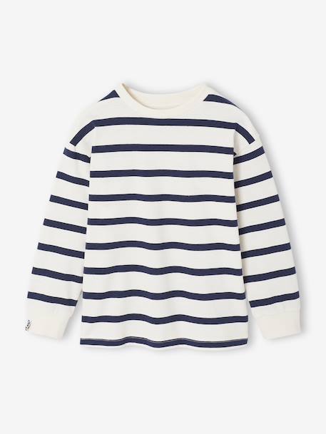 Tee-shirt rayé manches longues garçon bleu nuit+écru 7 - vertbaudet enfant 